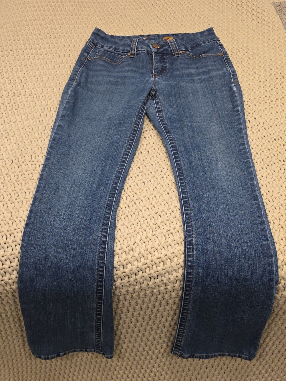 Seven7 Women's Dark Blue Flare Jeans